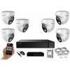 MS AI hybrid Light IP 6 kamerový set so switchom 5 Mpix WDome (6141K6B) (Monitorrs Security)