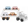 Drevený nákladiak - náves so 4 autami Mamabrum WOODEN TRUCK CA1201
