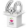 Na výber číslice 1–99 - balón v tvare čísla strieborný: 40