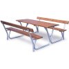 Vonkajší stôl s lavicami a operadlami, 1800 mm