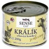 FALCO SENSE Cat králik a hovädzie kúsky svaloviny, konzerva 200 g