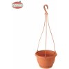 Nohel Garden kvetináč závěsný AGRO s podmiskou plastový terakota 18x11,8cm