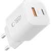 Tech-Protect NCM33W sieťová nabíjačka USB / USB-C 33W PD QC, biela