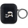 AppleMix KARL LAGERFELD puzdro pre Apple AirPods - umelá koža - Karl and Choupette - čierne