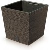 PROSPERPLAST Kvetináč FURU SQUARE LOW ECO WOOD 24cm kávový