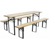 Pivný set DORTMUND Max, stôl 220x70x77 cm, 2x lavica 220x25x47 cm