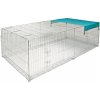 Kerbl výbeh 4-hranný s uzavretím a mrežovou strechou priestorný d 230 x š 115 x v 70 cm s prekrytím