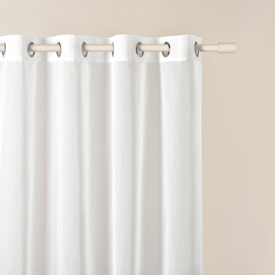 Priehľadná biela záclona NOVELIA so zavesením na kruhy Šírka 140 cm | Dĺžka 250 cm biela Strieborná