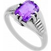 Nefertitis Ametyst brúsený prsteň striebro Ag 925 54939 - 54 mm (US 7), 2,9 g