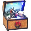 Dekorácia MagicHome Vianoce, Truhlica, 4 LED multi, polyresin, 3xAA, interiér, 10x10x13 cm