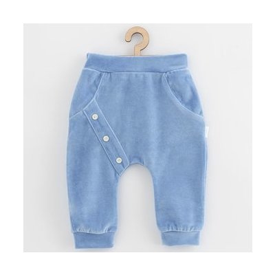 New Baby Dojčenské semiškové tepláčky Suede clothes modrá