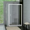 SanSwiss TED 0900 04 07 Jednokřídlé dveře s pevnou stěnou v rovině 90 cm, bílá/sklo
