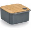 Zeller Dóza na potraviny s bambusovým víkem šedá 600 ml, 13 × 11,9 × 6,4 cm