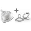 Nanobébé Fľaša na kŕmenie / skladovanie mlieka, 150ml + náhradný cumlík - 2ks, 0m+, šedá