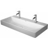 DURAVIT - DuraSquare Dvojumývadlo, 100x47 cm, s 2 otvormi na batérie, DuraCeram, alpská biela 2353100043