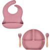 Martons jedálenská sada silikónová s prísavkou Dark pink 4 dielna