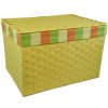 Vingo Úložný box s vekom žltý 32x21 cm v. 24 cm