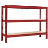Trestles Nekonečný priemyselný regál 1600x2200x800, 3 police Farba: červená