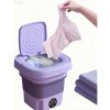 Automatická turistická mini práčka skladacia prenosná 8L fialová