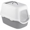 STEFANPLAST CATHY Filter krytá sivo-biela mačacia toaleta s filtrom 56x40x40cm