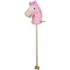 Kôň jednorožec na tyči plyš 80cm na batérie so zvukom Teddies ružový v sáčku
