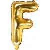 PartyDeco Fóliový balón Mini - Písmeno F 35cm zlatý