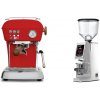 Ascaso Dream PID, Love Red + Eureka Atom W 65, chrome