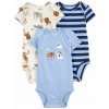 CARTER'S Body krátky rukáv Blue Animals chlapec 3ks 9m/ veľ. 74