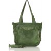 MARCO MAZZINI Vintage kožená taška s tromi vreckami | zelená v233d
