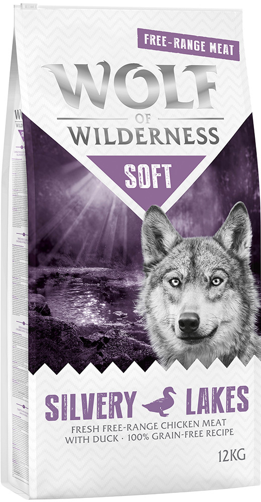 Wolf of Wilderness Soft & Strong Silvery Lakes kuracie z voľného chovu & kačka 2 x 12 kg