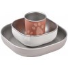 Jedálenská súprava Stainless Steel Meal Set Terracotta Beaba z nehrdzavejúcej ocele 3 dielna oranžová od 4 mes