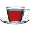PASABAHCE VELA Šálka na kávu s podšálkou sklo 195 ml