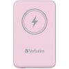 Verbatim, power banka s bezdrôtovým nabíjaním, 5V, nabíjanie telefónu, 32248, 10 000mAh, magnetické pripevnenie, ružová