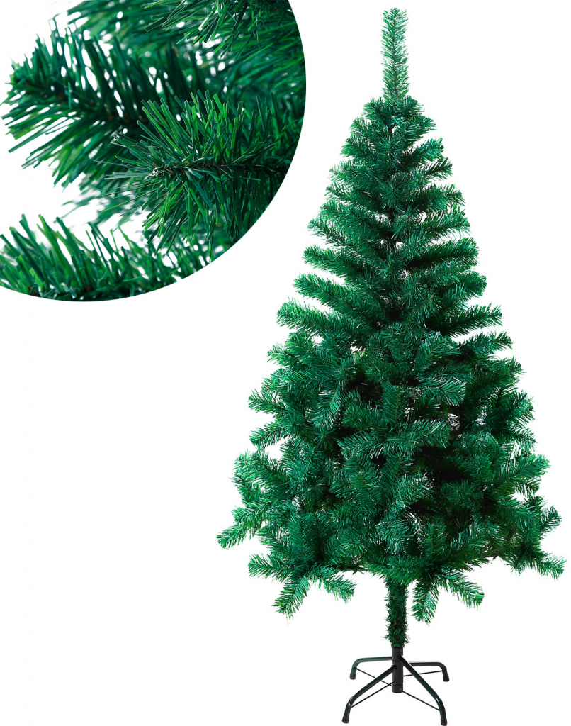 LZQ Umelý vianočný stromček 210 cm Jedľa zelená PVC ihly s kovovým stojanom Deco vianočný stromček pre domácnosti kancelárie obchody a hotely