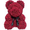 BudNej medvedík z ruží 25 cm - tmavo červený - v darčekovom balení - MN9405