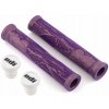 Uchopovače riadidiel pre cyklistické gripy ODI Hucker 160 mm fialové + biele zátky