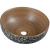 SAPHO - PRIORI keramické umývadlo na dosku Ø 41 cm, hnedá s modrým vzorom PI023