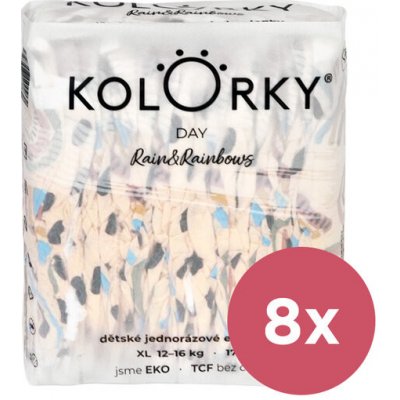 KOLORKY DAY dážď&dúhy XL 12-16 kg 8 x 17 ks