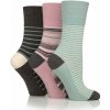 Gentle Grip dámske 3 pára módne ponožky REVERIE STRIPE lem bez gumičiek