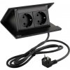 LEGRAND elektrická zásuvka PopUp, 2x 230V, Schuko, čierna matná