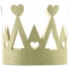 KRN7-019B Party Deco Párty korunka 10 cm Sweet Love zlatá trblietky