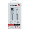 Swissten 71522303 USB - microUSB, 2m, stříbrný