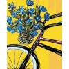 zuty Maľovanie podľa čísel - Modré kvety na bicykli, 80x100 cm, bez rámu a bez vypnutia plátna (8596530031826)