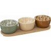 Secret de Gourmet Rivi Barevné misky na svačinu na dřevěném podnose, O 9,8 cm