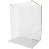 Mexen Kioto, sprchová zástena Walk-In 140 x 200 cm, 8mm sklo námraza, medený matný profil, 800-140-002-65-30