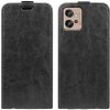 Peňaženkové kožené puzdro VERTICAL na Motorola Moto G32 - Čierna