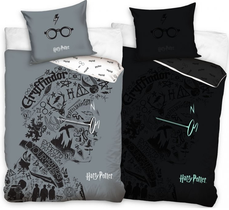 Carbotex bavlna obliečky Harry Potter motív portrét so svietiacim efektom 70x90 140x200