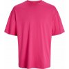 JACK & JONES 3911 / Unisex oversize tričko s krátkym rukávom - fuchsia rose S