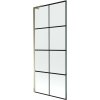 Mexen Next L, 1-krídlová vaňová zástena 80 x 150 cm, 6mm číre sklo-čierny vzor, zlatý lesklý profil, 895-080-000-03-77-50