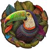EscapeWelt Dřevěné luminiscenční puzzle Tukan 500 dílků